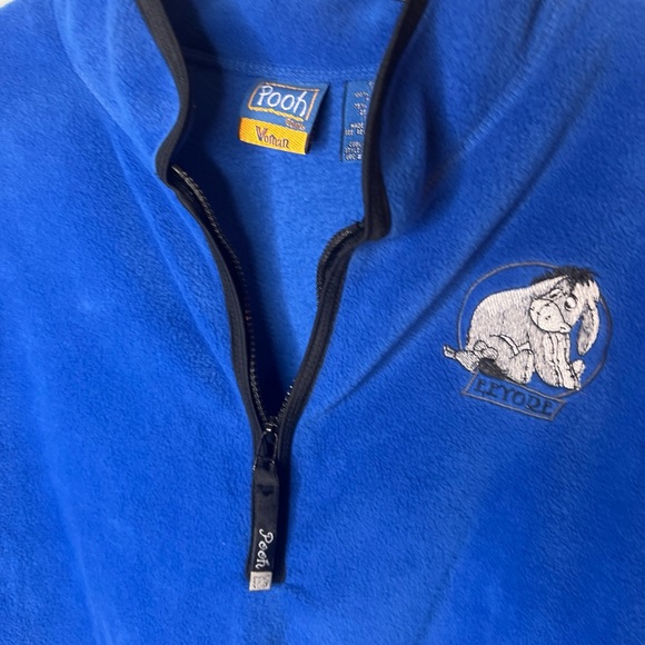 Vintage Disney Pooh Eeyore Purple Fleece Quarter Zip Size 22/24 - Picture 6 of 7